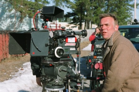 Photo of Marc Evans on the set while directing